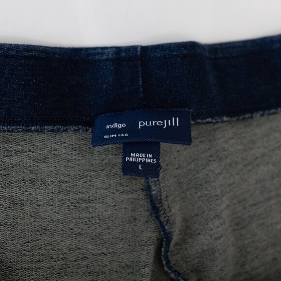 Pure Jill Indigo Pants Women's L Dark Blue Slim Leg Stretchy Casual Athleisure - Picture 2 of 7